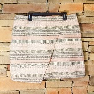 New Loft Pink Tweed Like Faux Wrap Skirt sz 16